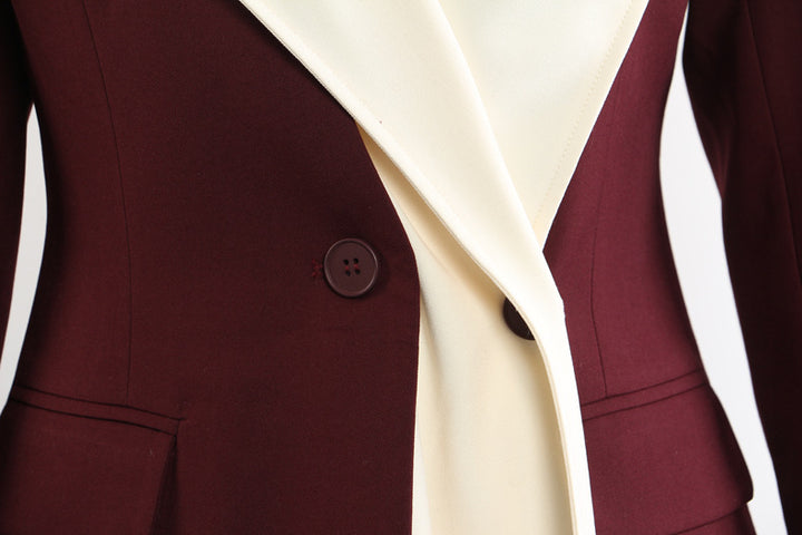 Asymmetric contrast lapel blazer – LUNA