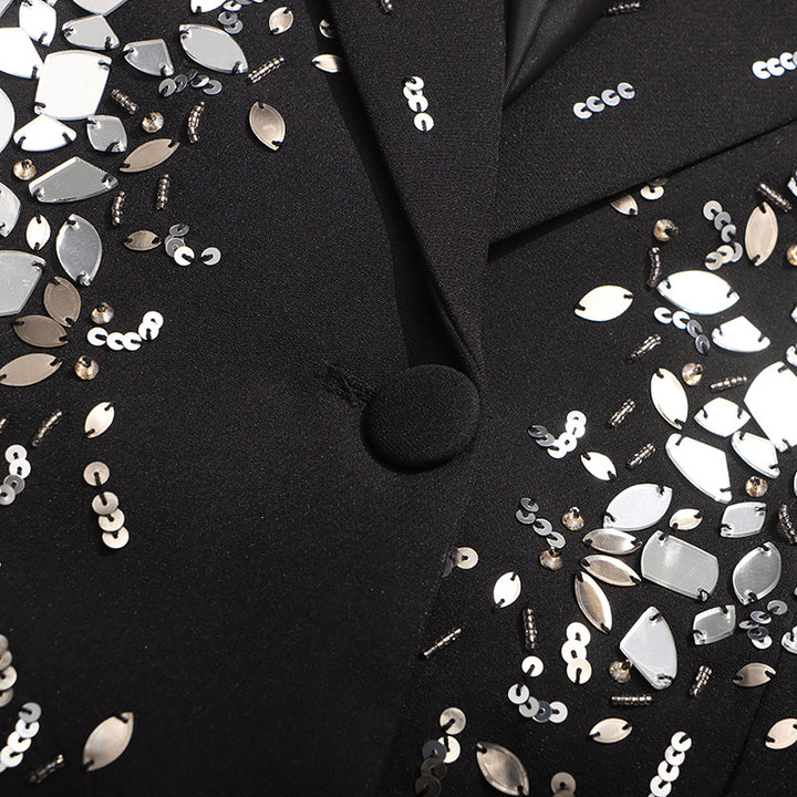 褶皱喇叭袖上衣和高腰裙套装，配腰带 – Rosiny 