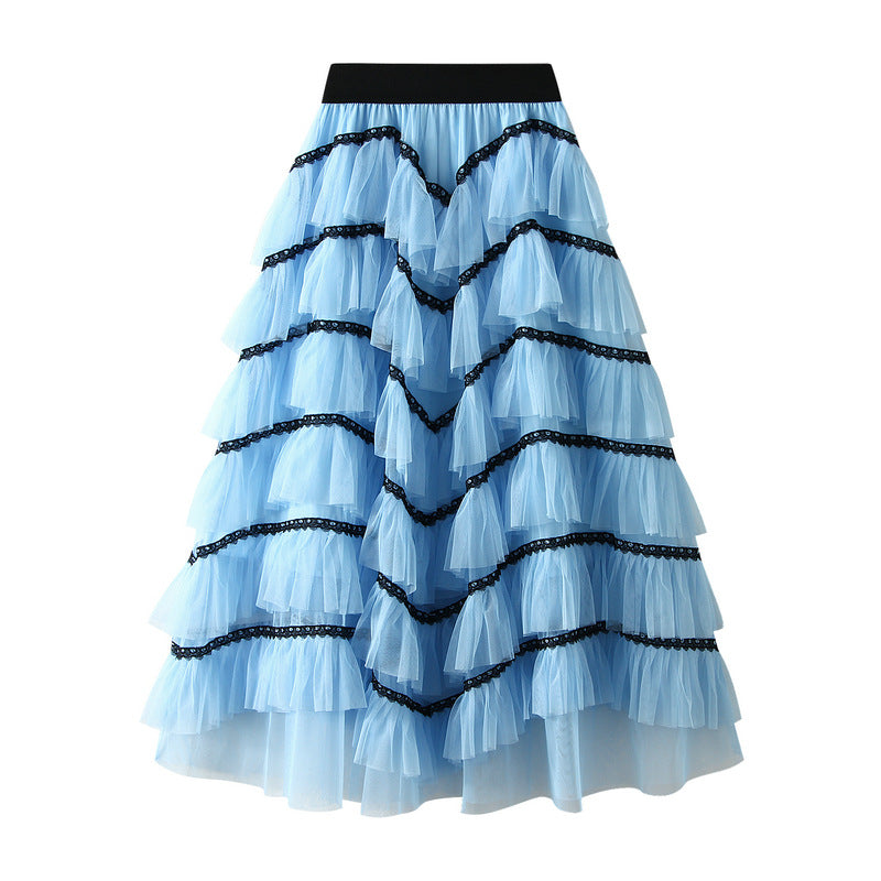 Layered ruffle tulle midi skirt – AURORA