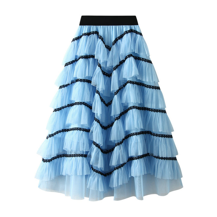 Layered ruffle tulle midi skirt – AURORA