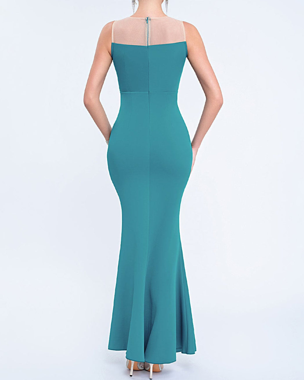 Plissiertes Oberteil mit ausgestellten Ärmeln und Maxirock-Set mit Taillengürtel – Rosiny 