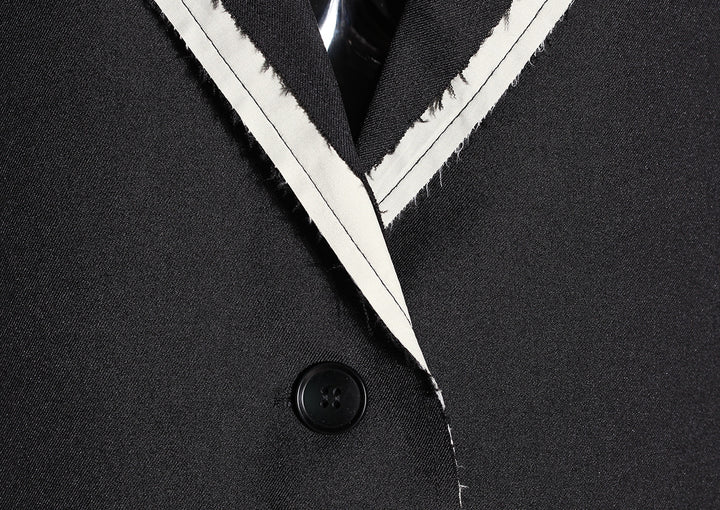 tailored black blazer with contrast trim – NOIR
