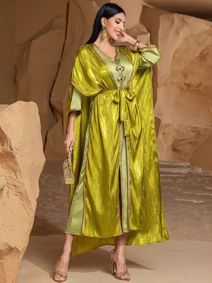 Long off-shoulder velvet dress with side slit – MIDNIGHT