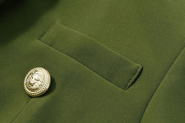 structured double-breasted blazer with gold buttons – VERDE