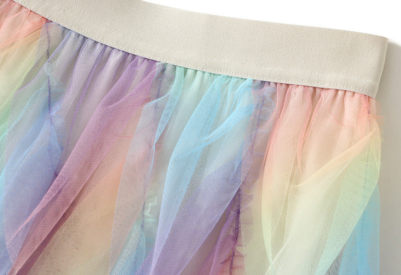 layered chiffon cascade skirt with ombré tones – SERAPHINA
