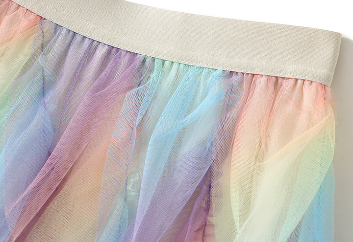 layered chiffon cascade skirt with ombré tones – SERAPHINA