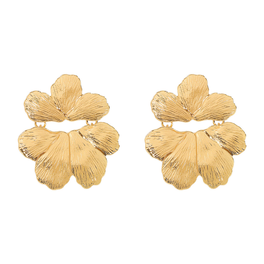 silver petal statement earrings – LUNARA