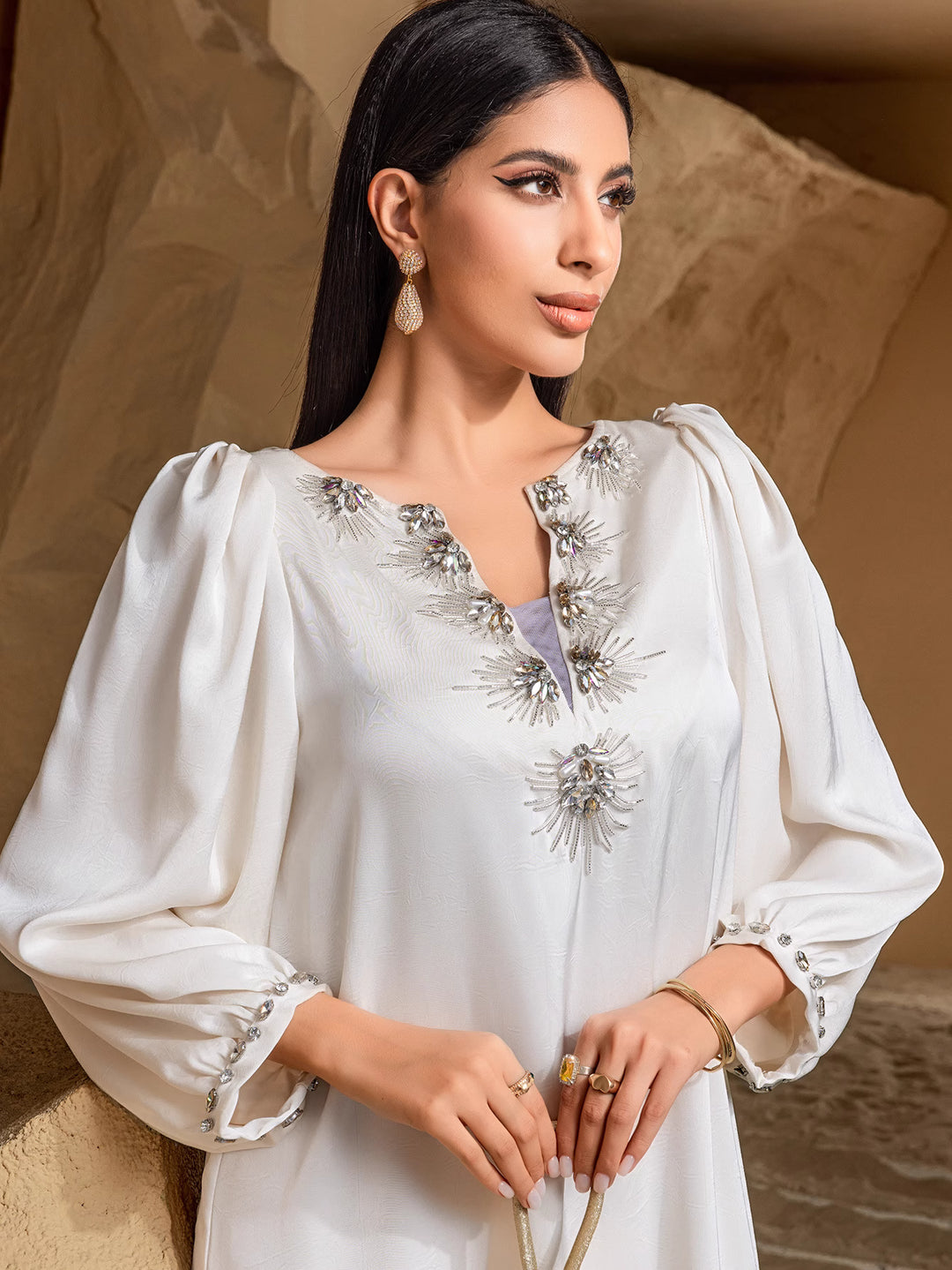 draped maxi dress with side gathering - ALYANU