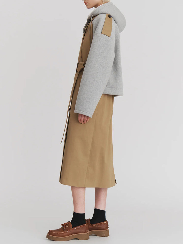 معطف واقٍ من المطر بلونين بأكمام تشبه القلنسوة - رافين