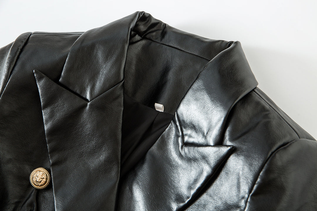 metallic double-breasted blazer – LUNARA