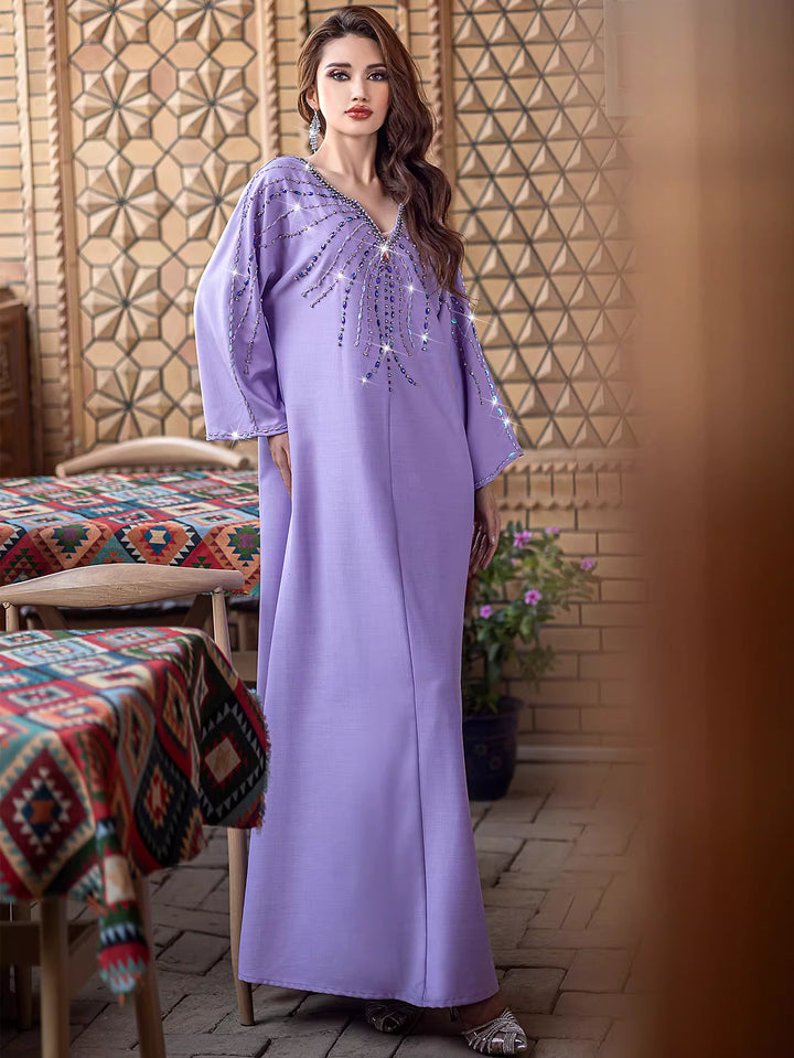 embellished flowing maxi kaftan dress – AMARA