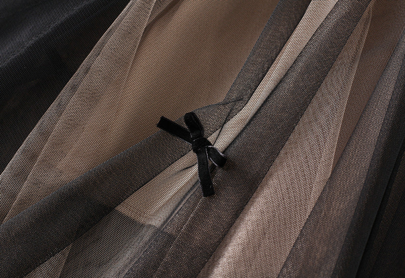 layered tulle skirt with mini velvet bows – ÉCLAT