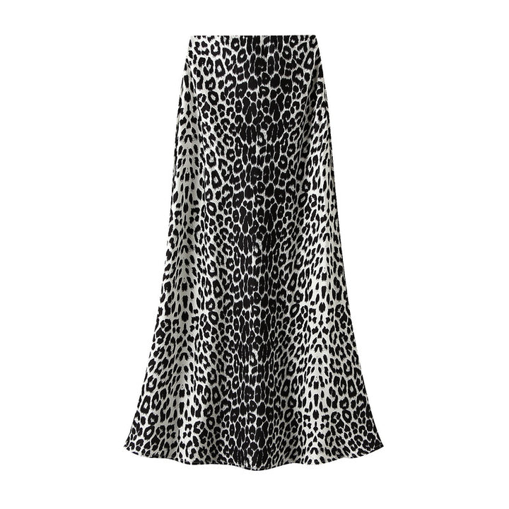 satin midi skirt with leopard print – SAVANNA