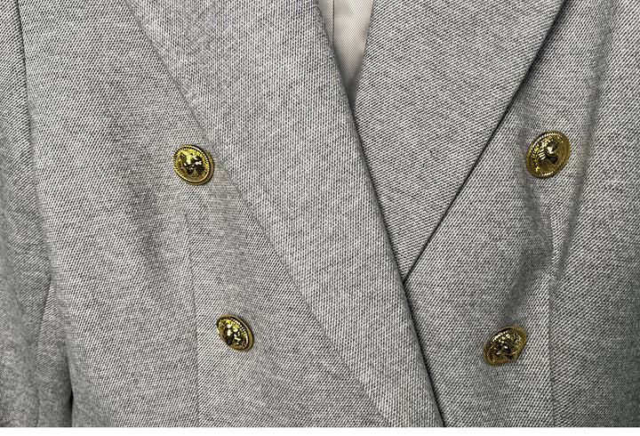 tailored double-breasted blazer with gold buttons – COMMAND