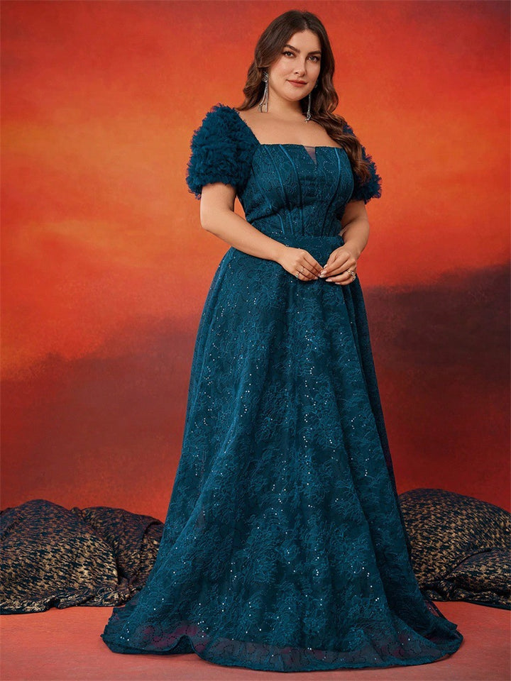 Plissiertes Oberteil mit ausgestellten Ärmeln und Maxirock-Set mit Taillengürtel – Rosiny 