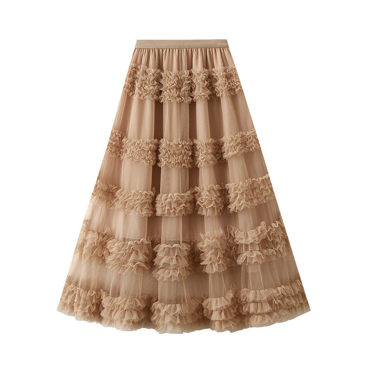 tiered tulle skirt with horizontal ruffle bands – BLOORA