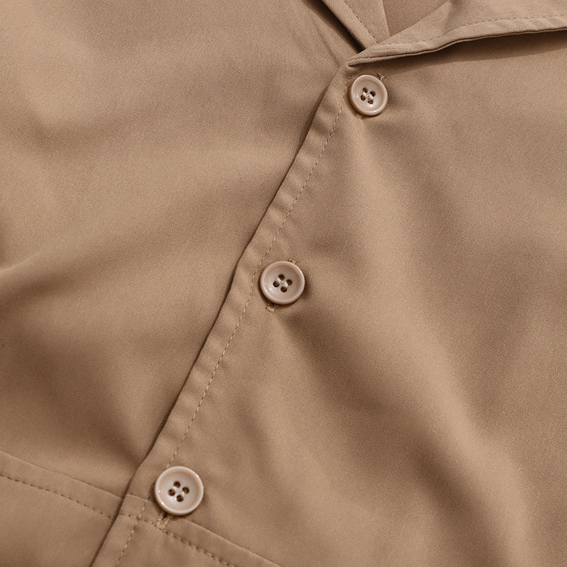 فستان قميص متعدد الطبقات بحزام وأكمام طويلة – ميكلا