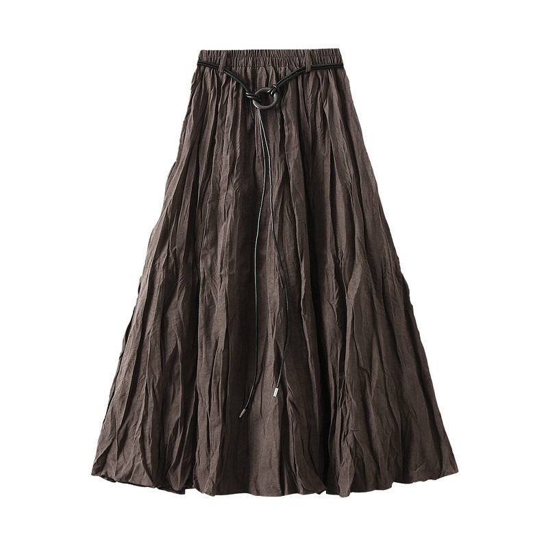 textured maxi skirt with adjustable rope belt – MARLOWE