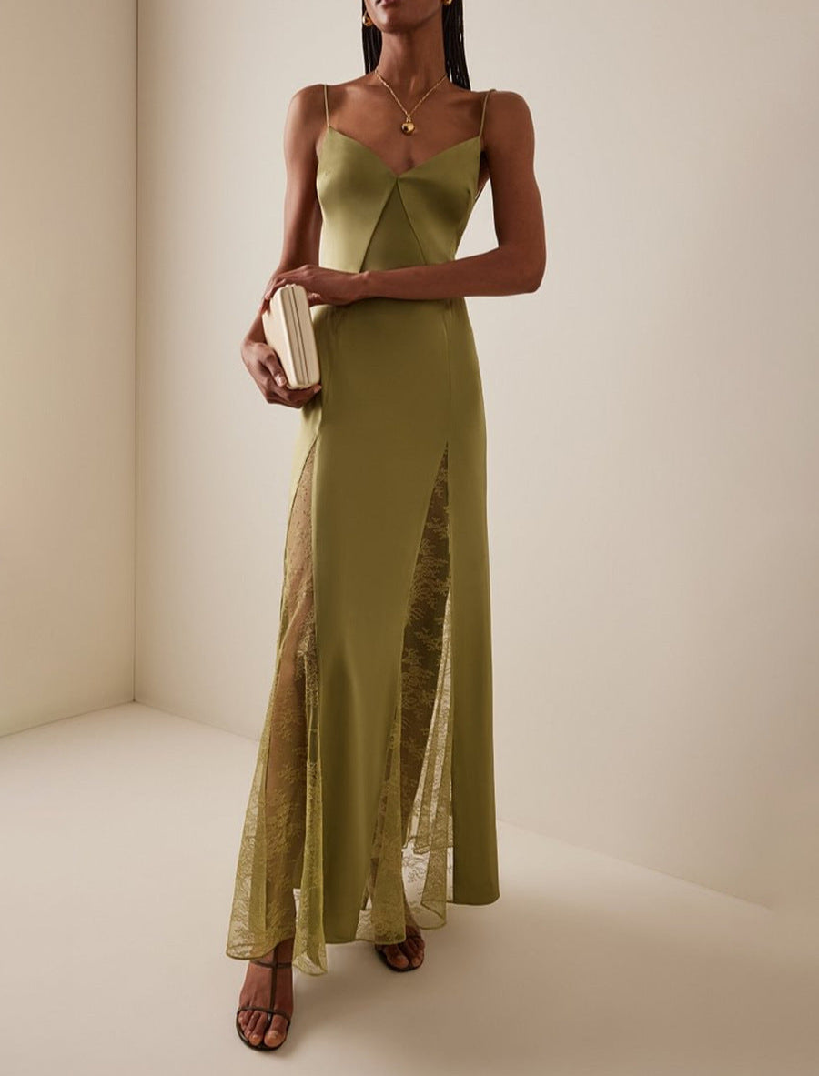 Geplooide top met uitlopende mouwen en maxi-rok set met tailleband – Rosiny 