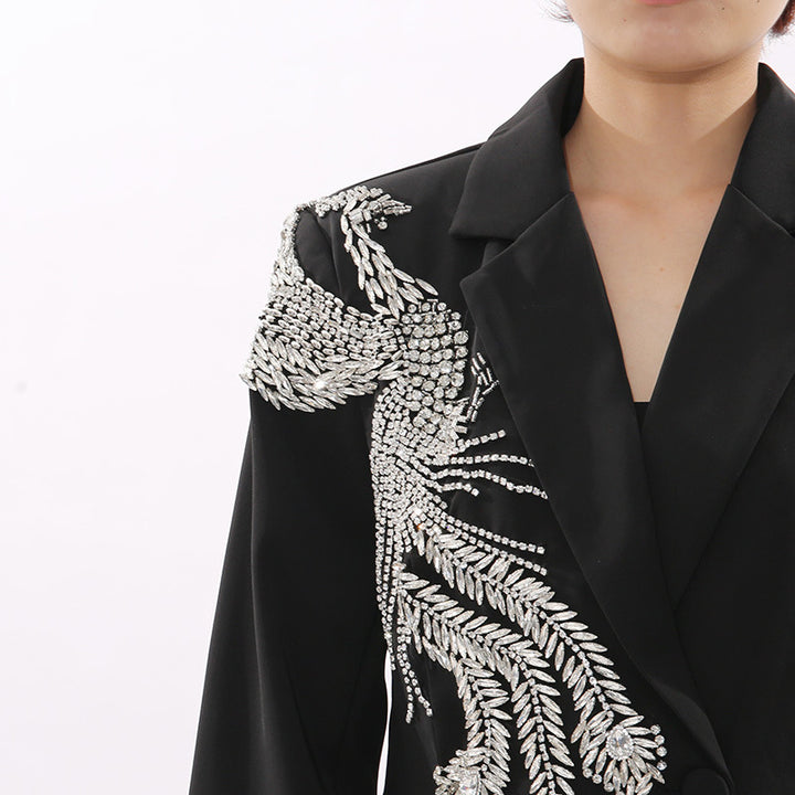 tailored blazer with crystal phoenix embroidery – PHOENIX