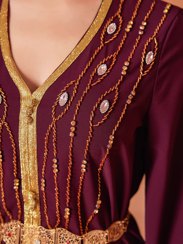 定制喇叭套装，配缎面泡泡袖 - VALENCIA 