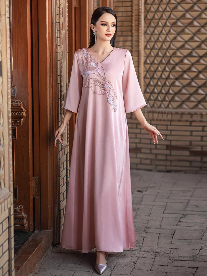 sleeveless draped maxi dress with round neckline - ALTHEA