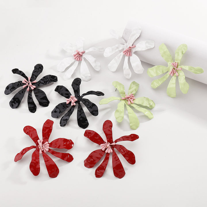abstract flower enamel earrings – PETALIA
