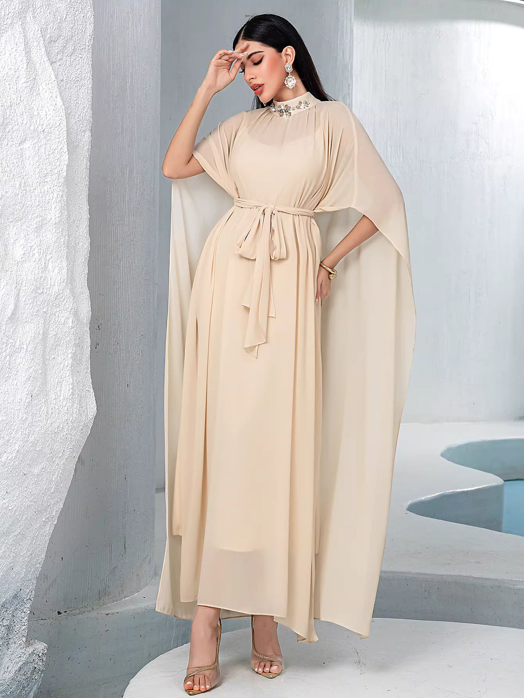 soft-draped evening dress with sculpted waist – ISADORA