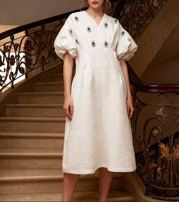 Haut à manches évasées plissées et ensemble jupe longue avec ceinture à la taille – Rosiny 