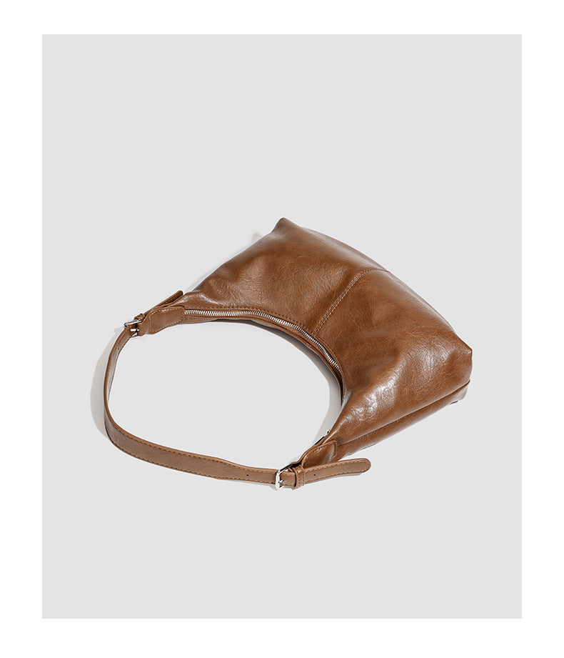 حقيبة كتف جلدية كبيرة - سيينا