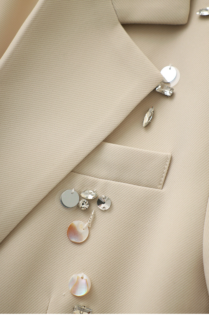 embellished tailored suit with straight-leg trousers – LUNARA