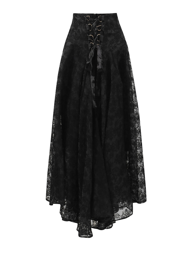 Haut à manches évasées plissées et ensemble jupe longue avec ceinture à la taille – Rosiny 