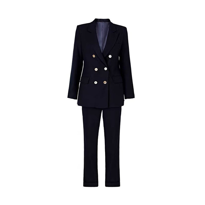 tailored double-breasted blazer suit with straight-leg trousers – SAHARA