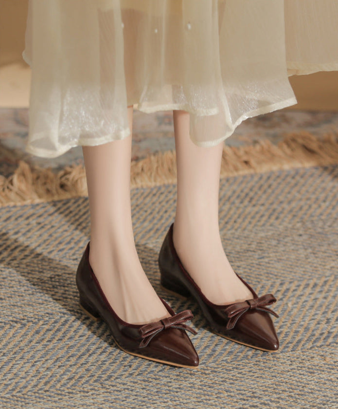 حذاء مسطح مدبب بتفاصيل فيونكة – مايرو