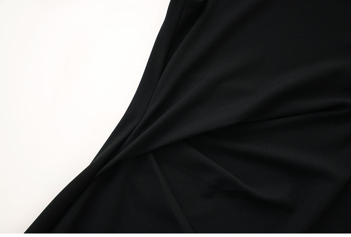 Sleeveless draped column dress with side slit – DRAPE