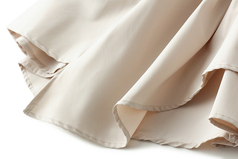 asymmetric ruched midi skirt with draped panels – SOLENE