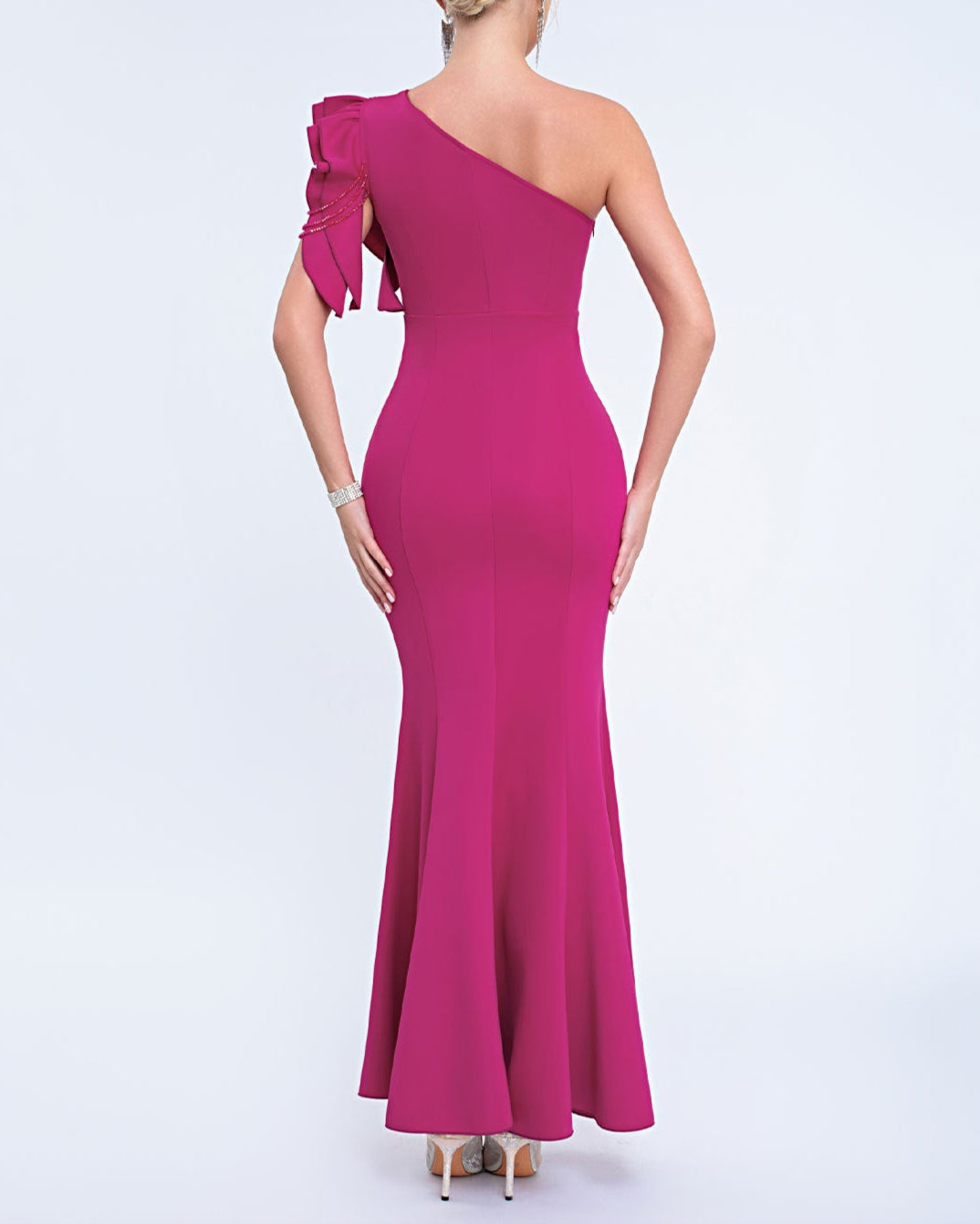 Geplooide top met uitlopende mouwen en maxi-rok set met tailleband – Rosiny 