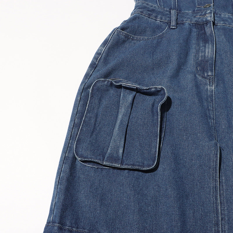 Haut à manches évasées plissées et ensemble jupe longue avec ceinture à la taille – Rosiny 