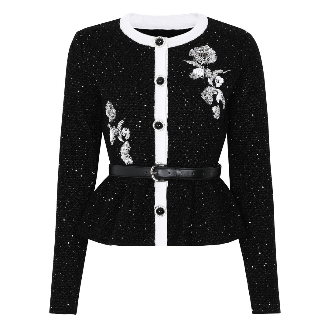 Embellished Knit Cardigan & Midi Skirt Set – KAREM