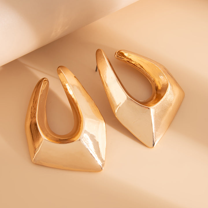 Sculptural open-front geometric earrings - Vanta
