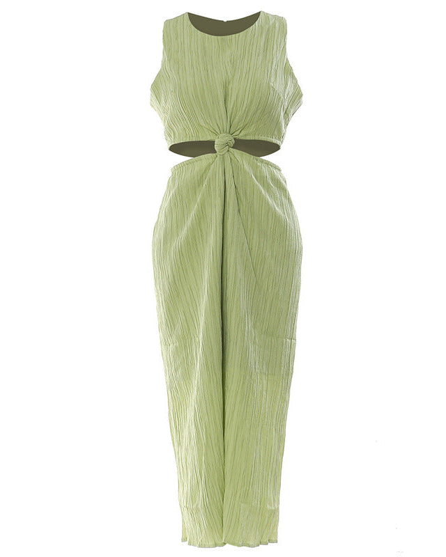 Geplooide top met uitlopende mouwen en maxi-rok set met tailleband – Rosiny 