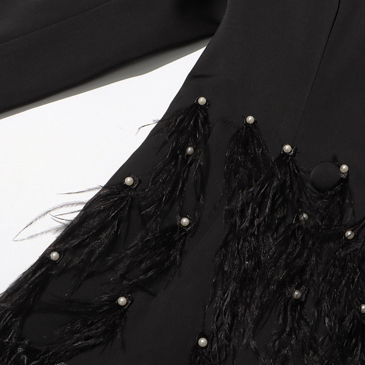 Haut à manches évasées plissées et ensemble jupe longue avec ceinture à la taille – Rosiny 