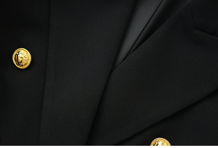 Double-breasted tailored blazer with gold buttons – REGAL