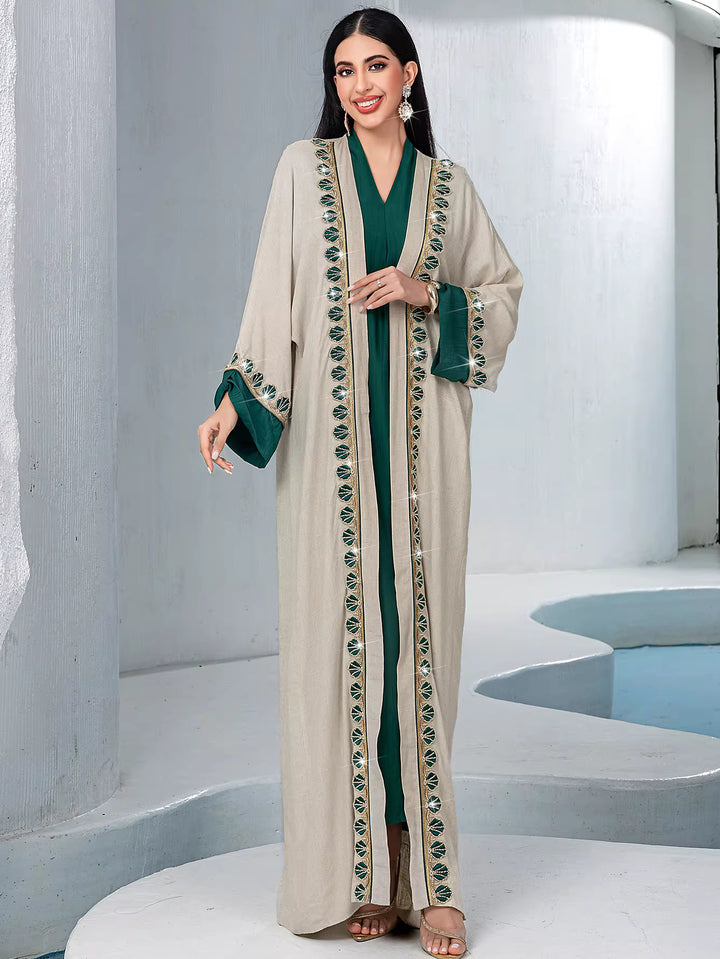 فستان ماكسي قصير بأكمام طويلة بتصميم بسيط – كاليستا