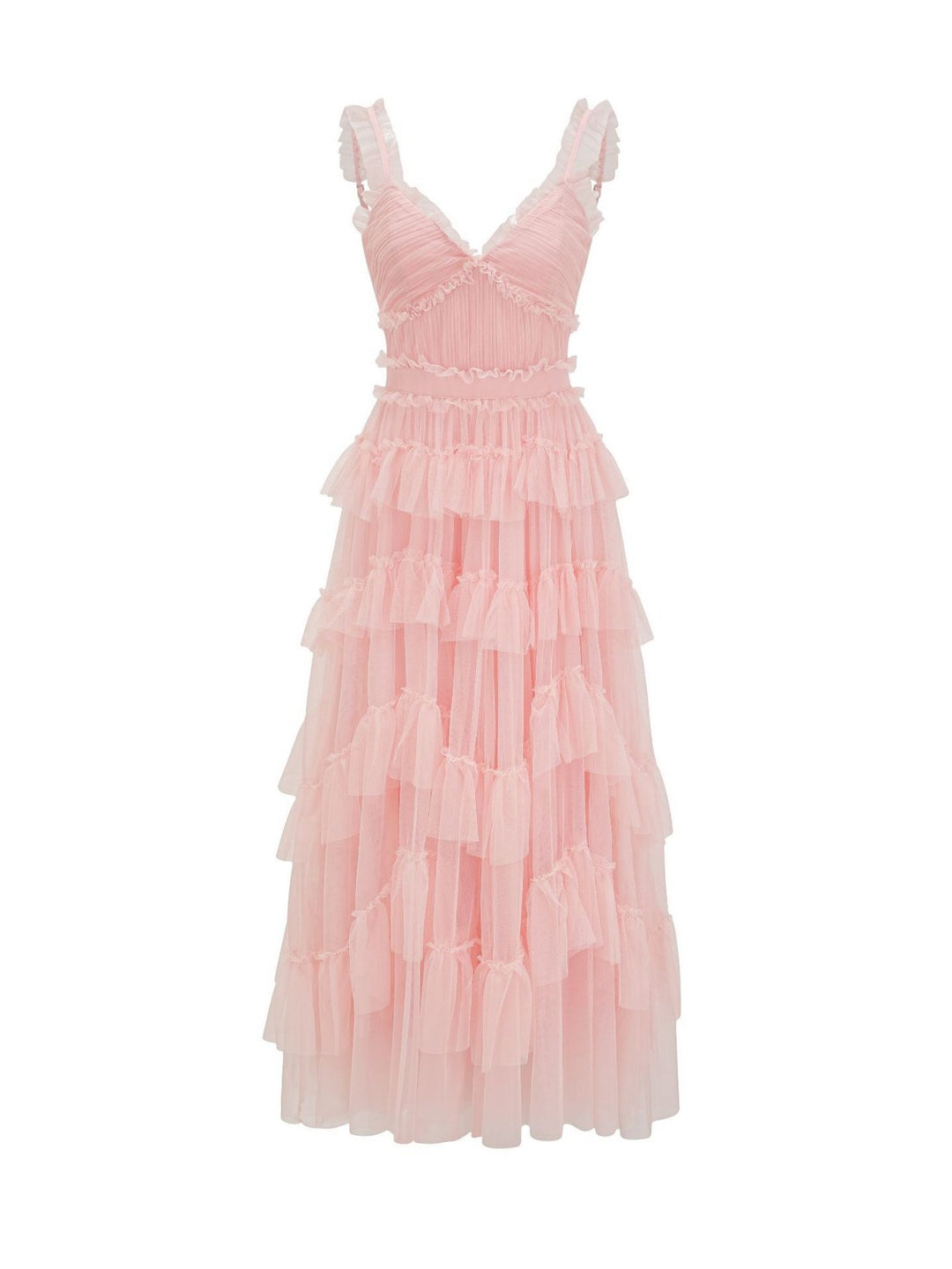 tiered tulle dress with ruched bodice – CORDELIA