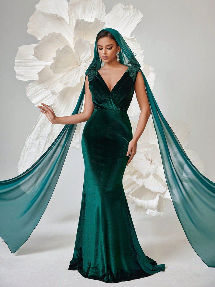 Plissiertes Oberteil mit ausgestellten Ärmeln und Maxirock-Set mit Taillengürtel – Rosiny 