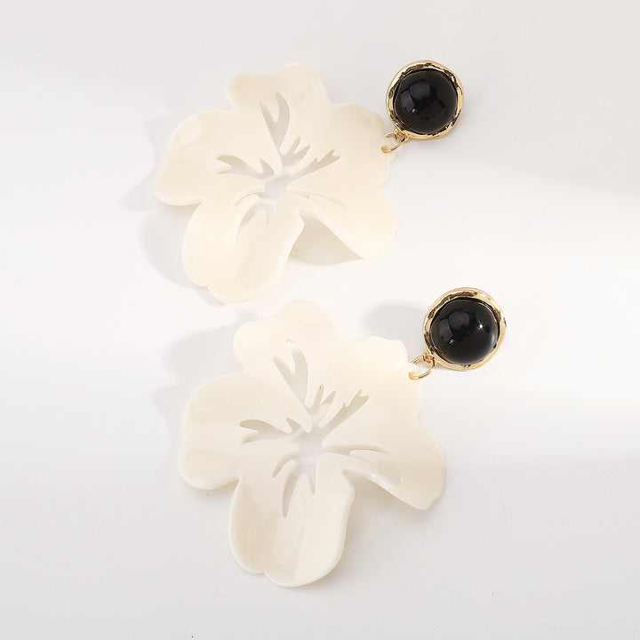 oversized floral drop earrings – IVORY BLOOM