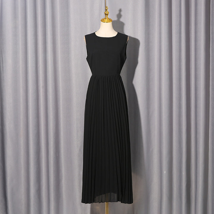 Plissiertes Oberteil mit ausgestellten Ärmeln und Maxirock-Set mit Taillengürtel – Rosiny 