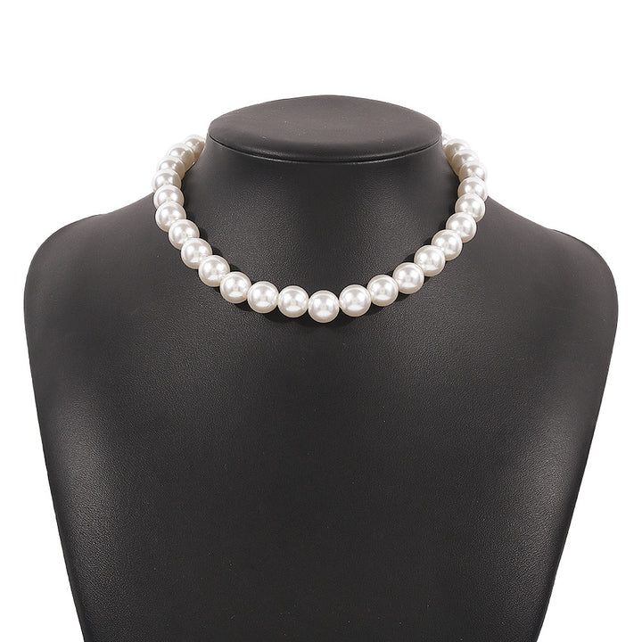 multi-strand faux pearl choker necklace - AURELIABA