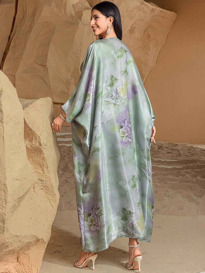 costume évasé sur mesure avec manches bouffantes en satin – VALENCIA 